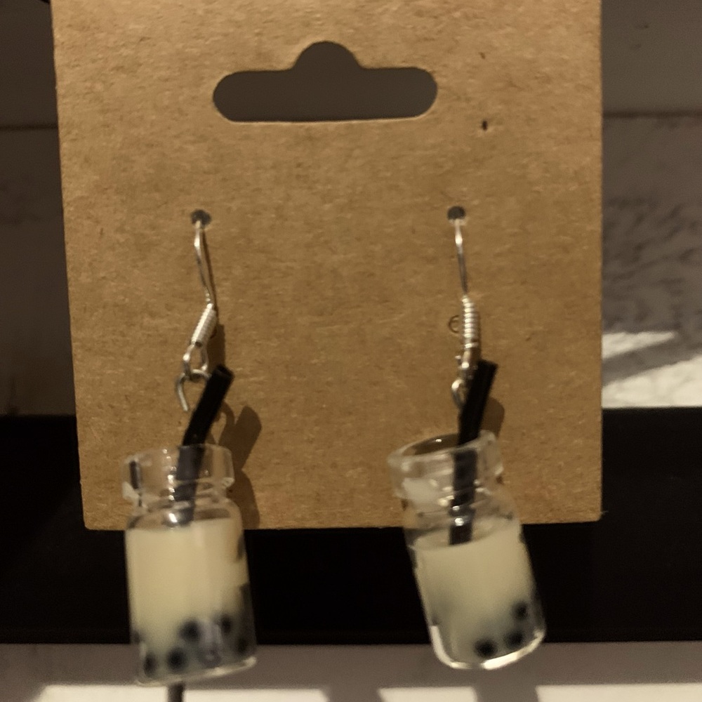 Milk tea earrings